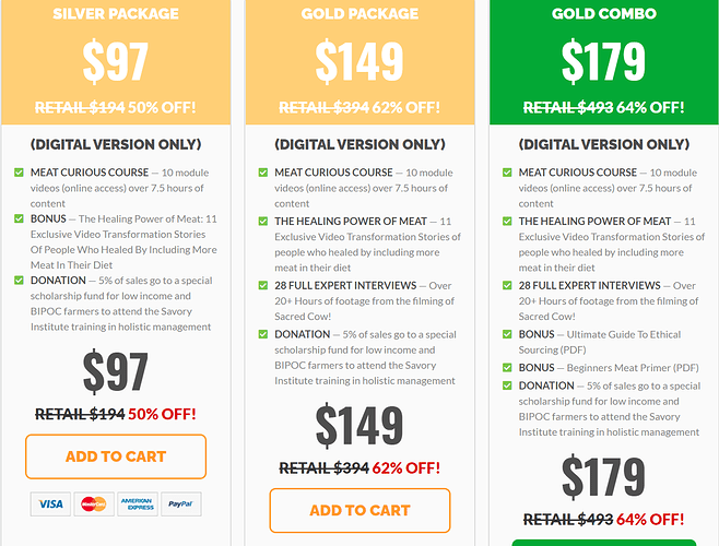 course sales prices